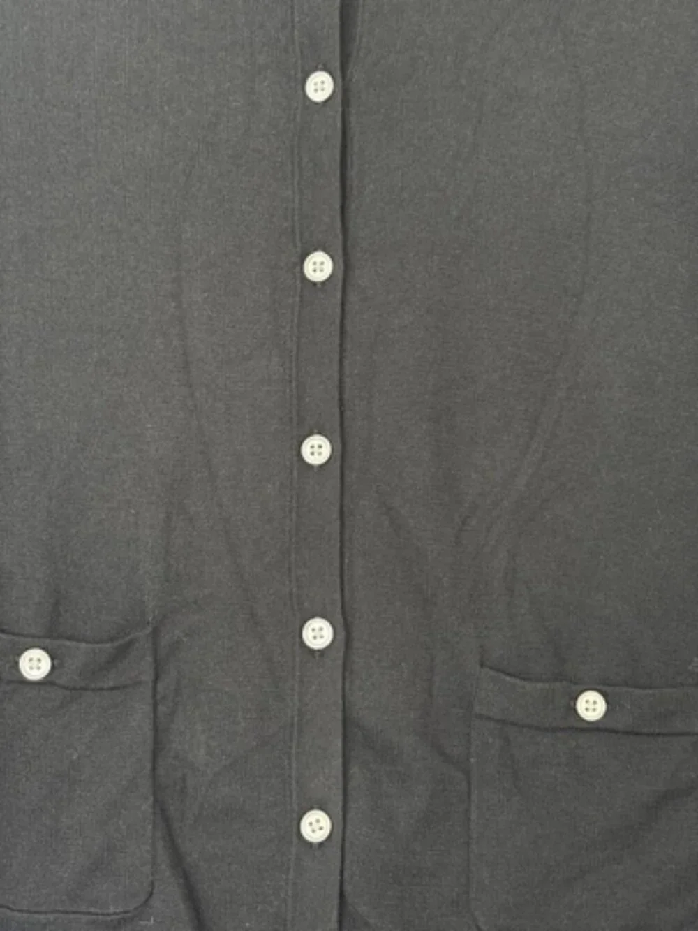J. Crew Black Cropped Button Front Cardigan Sweater Pockets Large